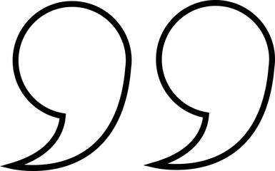 Quote mark icon, guillemets quotation marks in solid and outline style, vector punctuation typography symbols for publishing, books, blogs, posters, social media, and design