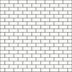 Seamless pattern of white bricks forming a clean, uniform wall texture.