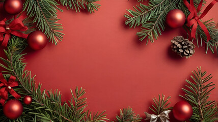 christmas background with red balls