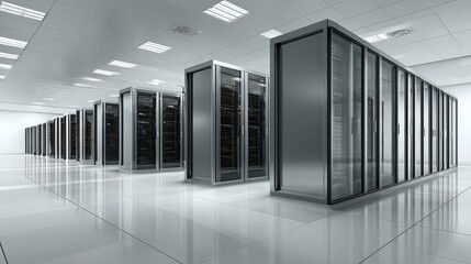 server rack with servers