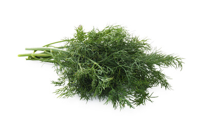 Bunch of fresh dill isolated on white