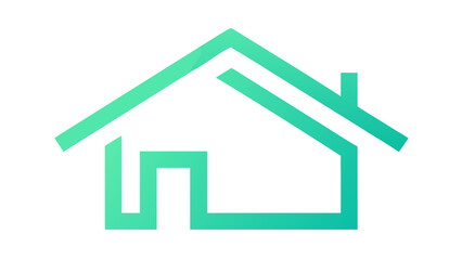 Modern house outline with gradient home symbol