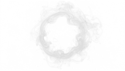 PNG of soft cartoon white smoke creating circular swirl effect, isolated playful vapor on transparent background, ideal for comic graphics, animation, abstract art, and decorative digital designs.