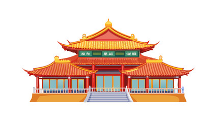 Naklejka premium Ornate Chinese Pagoda Building traditional architecture