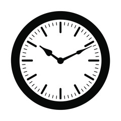 Classic analog clock face with black hands and numbers