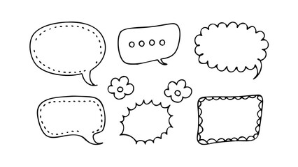 Speech Bubbles Collection Doodle Style chat bubble