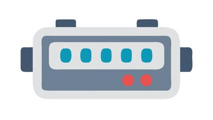 Stopwatch with blue display and red buttons timer timekeeping