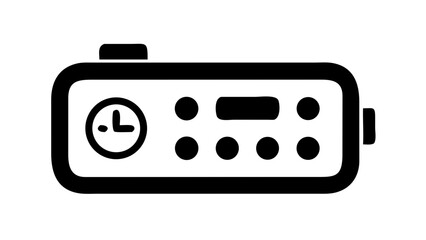 Stopwatch with side buttons on white background timer