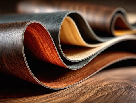 Layered vinyl flooring samples
