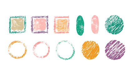 Textured crayon shapes in pastel colors crayon texture
