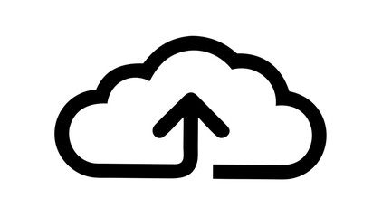 Upload cloud with transparent background symbol technology