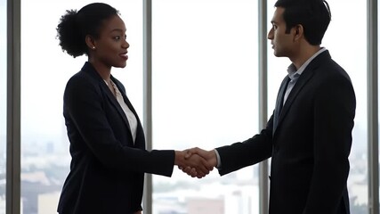 Successful Handshake: Diverse Business Professionals