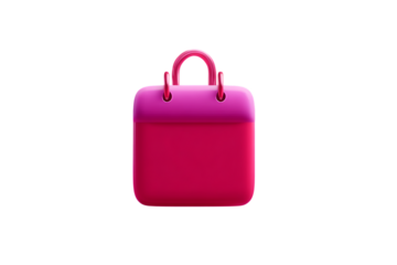 3D rendering of a pink calendar icon transparent PNG isolated background
