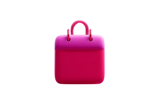 3D rendering of a pink calendar icon transparent PNG isolated background