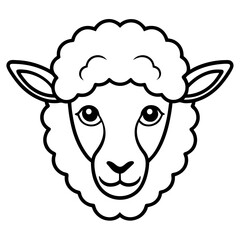 Sheep Head Vector Illustration &ndash; Clean Line Art