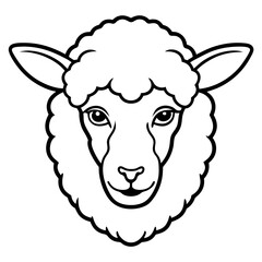 Sheep Head Vector Illustration &ndash; Clean Line Art