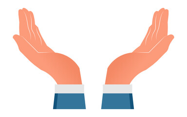 Protecting hands vector icon, color protecting hands image, two hands protecting icon