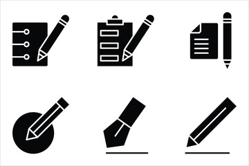 Writing icon set, Flat illustration of vector icon on white background. EPS 10.