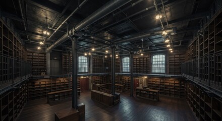 Industrial style restaurant interior