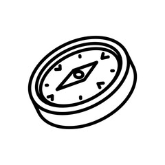 compass icon vector, line style icon