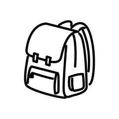 school bag icon vector, line style icon
