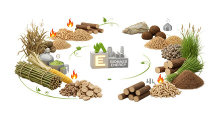 Biomass Energy Source Illustration
