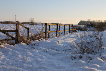 Obraz premium Winter village landscape in 52399 Bürgewald (formerly Morschenich-Alt), NRW, Germany, Picture 06, on January 10, 2025