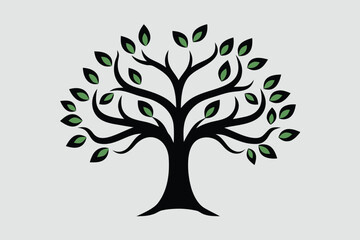 Fototapeta premium Tree and roots design on white background, best tree for logo.