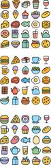 Colorful Food and Drink Icons Collection 5.