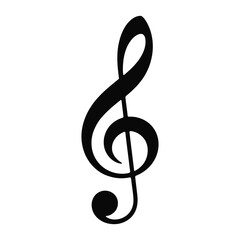 Treble Clef Silhouette Vector Illustration - Elegant Music Symbol for Performances & Artistic Designs