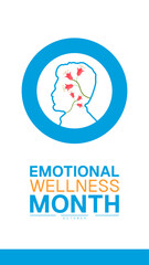 
Emotional Wellness Month October Awareness Poster Design  and Abstract Shapes Mental Health and Self Care Banner Template for Wellness Campaign and Promotion banner for mobile responsive

