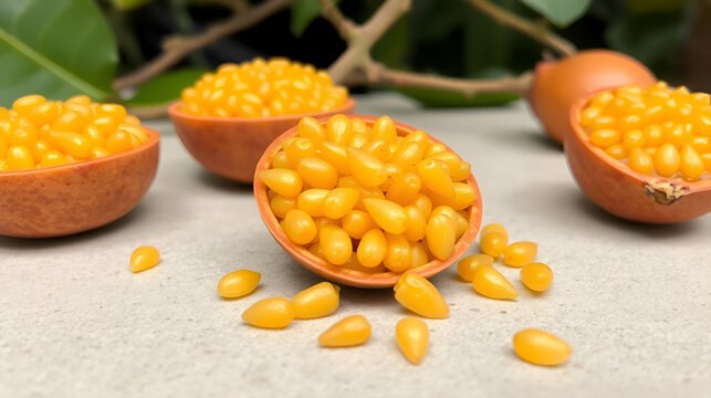 The seed of Thespesia populnea or Portia tree or Indian tulip tree or Pacific rosewood or Seaside mahoe or Milo tree.