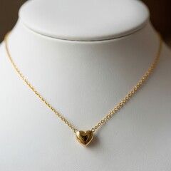 Gold necklace with heart shape