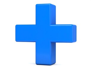 Obraz premium 3D plus symbol, bright blue