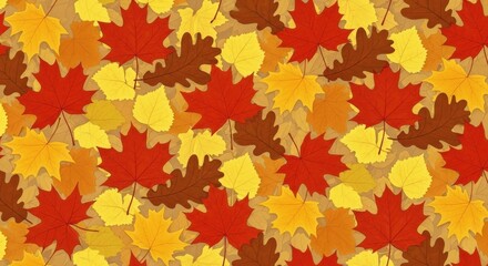 Obraz premium Vibrant seamless texture with colorful autumn foliage for seasonal design