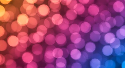 Vibrant Abstract Bokeh Background with Soft Circular Light Spots in Warm Orange, Pink, Purple, and Cool Blue Tones, Creating a Colorful, Dreamy, and Out-of-Focus Effect for Artistic Designs,