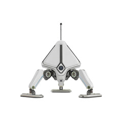 Futuristic Tripod Robot Design White Security Drone, AI Technology