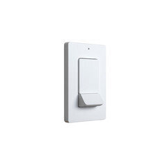 Modern White Light Switch with Indicator Light - Close-up Studio Shot