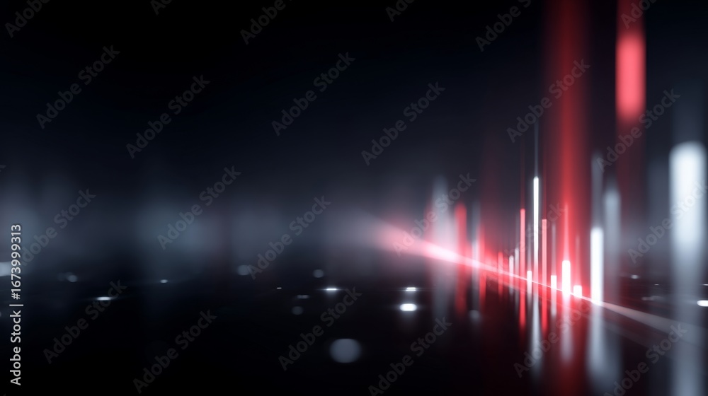 Wall mural a vibrant spectrum of light shines in a dark space. this abstract image features striking red and wh