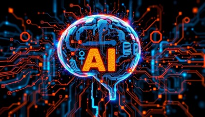 Machine Deep learning algorithms, Artificial intelligence (AI), Automation and modern technology in business as concept.