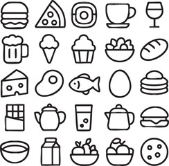 Food and Drink Line Icons Collection.