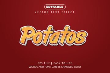 Potatos Text Effect Editable and EasytoUse Vector Graphic
