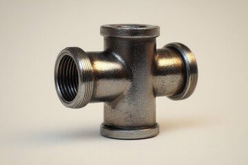Metal pipe fitting, cross-shaped