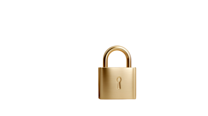 Golden Padlock Security Protection Safety