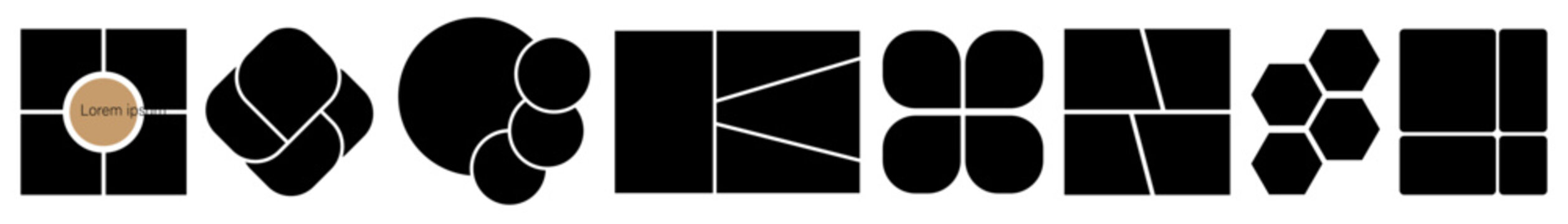 4 photos collage square mockup. Collage Template with Four Frames &ndash; Minimal Square Photo Mockup, Modern Vector Layout for Branding and Presentation