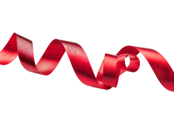 Red ribbon swirling on black background elegant design