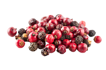 Red and black peppercorns spice blend close up