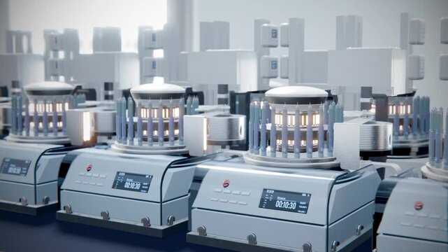 Health Insulin Injection Pens on Production Line during Production Process at Modern Pharmaceutical Factory. Weight Loss Medication Manufacturing. Medicinal Drug Production Plant. 3d render animation
