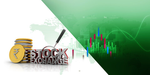 
3d illustration indian stock exchange concept
