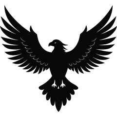 Black silhouette of a bird with outstretched wings